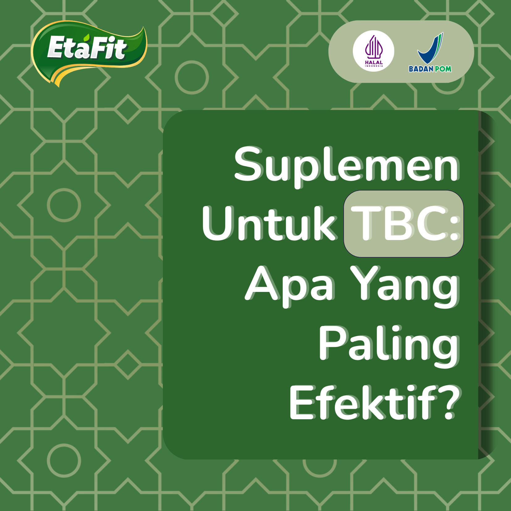 Suplemen untuk TBC: apa yang paling efektif?